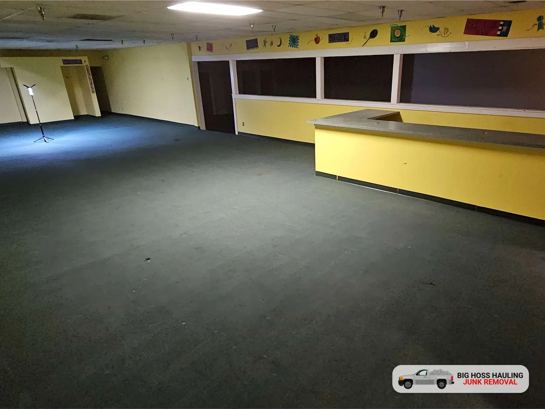 An office emptied and cleaned out
